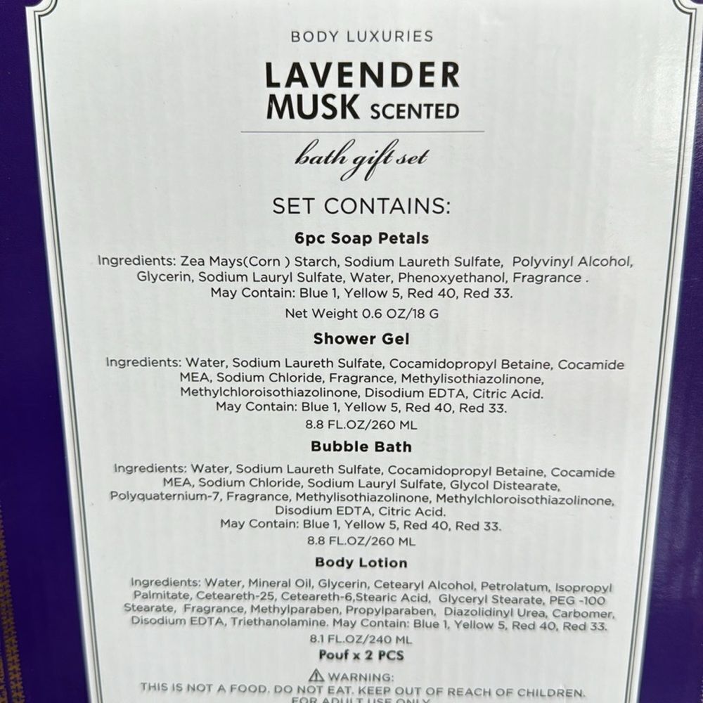 NEW body luxuries lavender musk scented bath kit - purple - Picture 6 of 6
